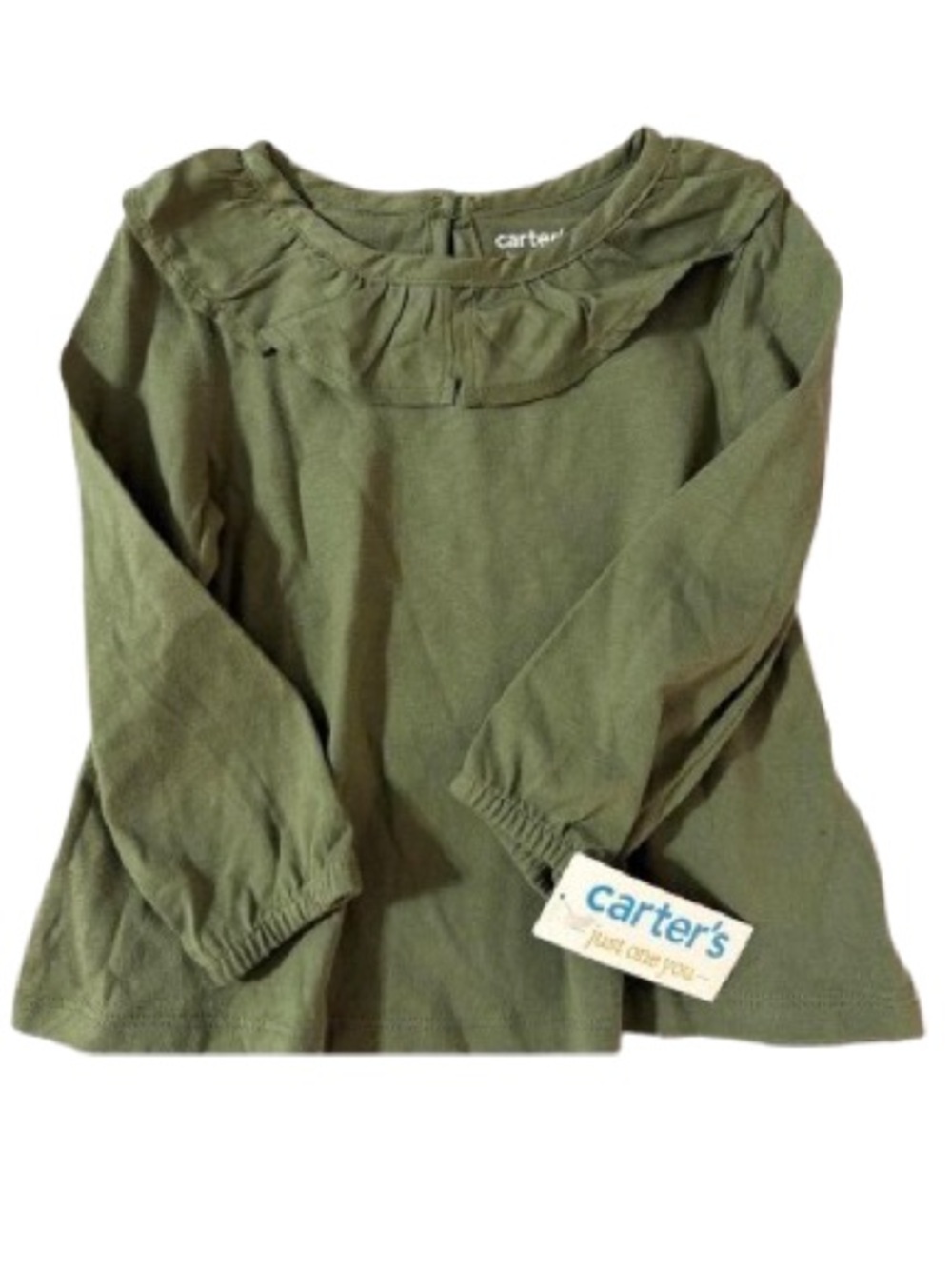 Carters Baby Girl Green and Khaki Blouse-NWT